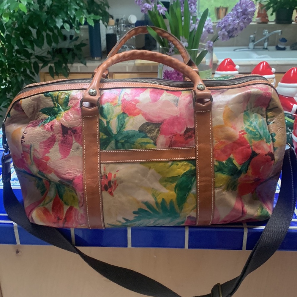 NWT Patricia Nash floral leather duffel. NWT